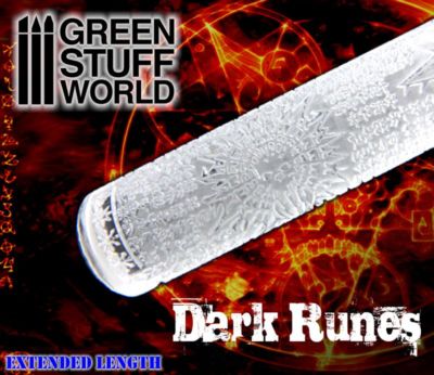 Rolling Pin Dark RUNES runic Texture Terrain Roller for Wargames & miniatures