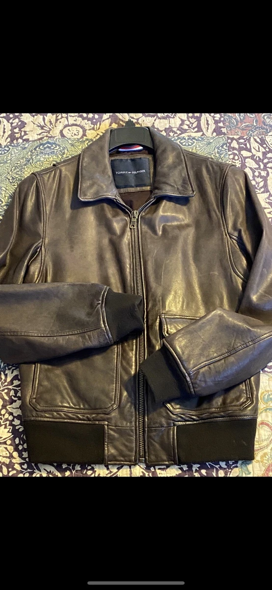 Tommy hilfiger leather clearance coat