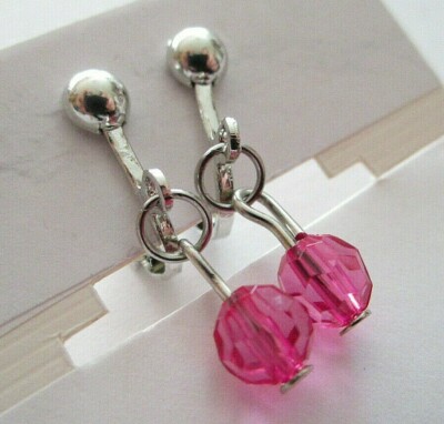Ohrclips silberf klein pink Clip-on Ohrringe