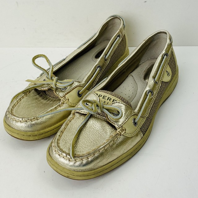 brown and gold sperrys