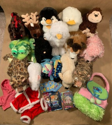 Ganz Webkinz Lot of 16 Plush, Cards, Codes, Clothes, Tote