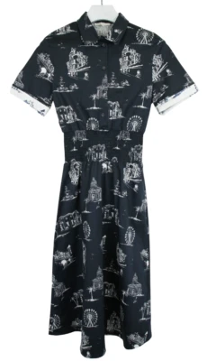 Robe Romila MAJE Femme Taille M Manches Courtes Imprimée Midi - Photo 1/4