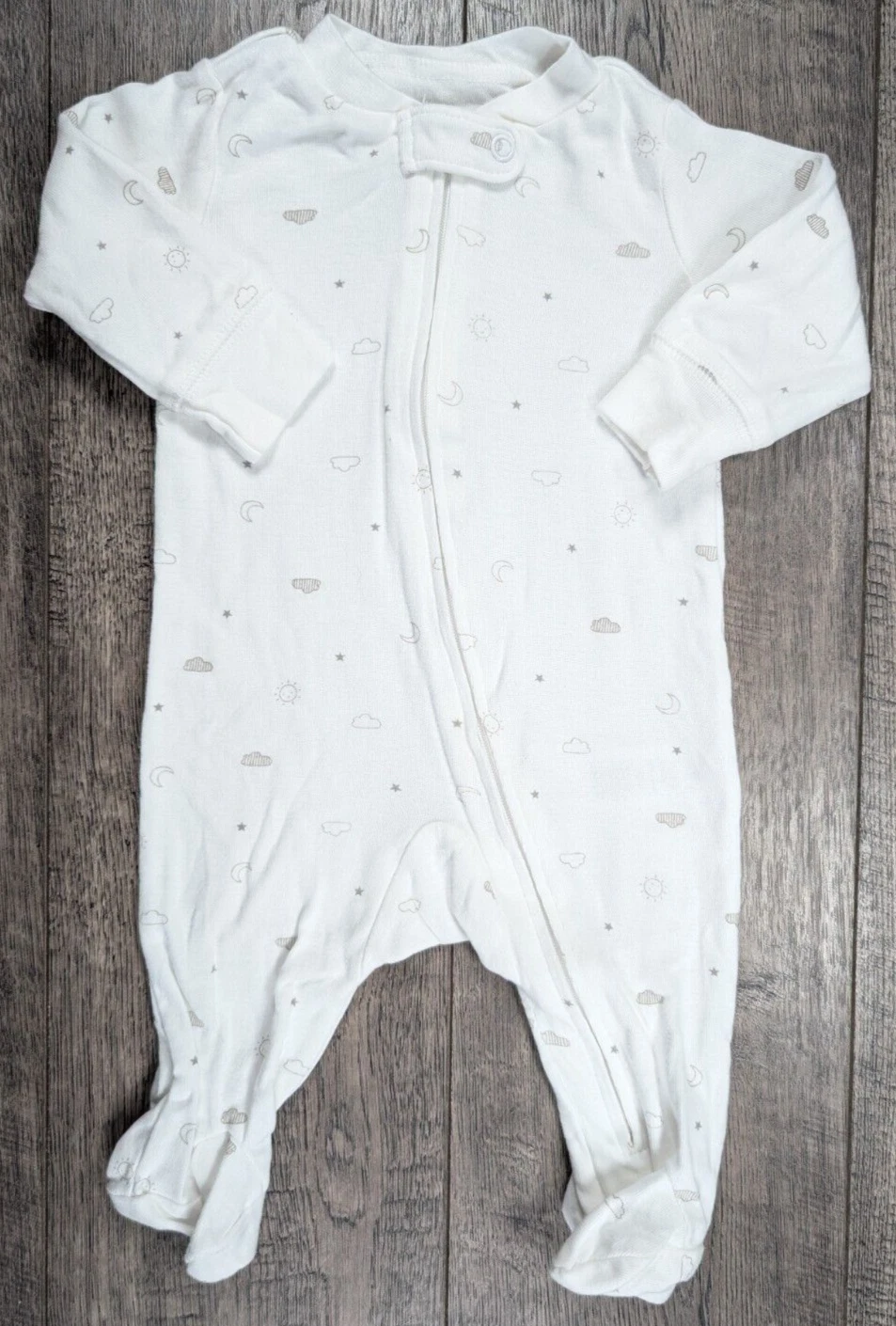 Baby Girl Boy Clothes Carter's 3 Month Clouds Moon Sun Footed Outfit