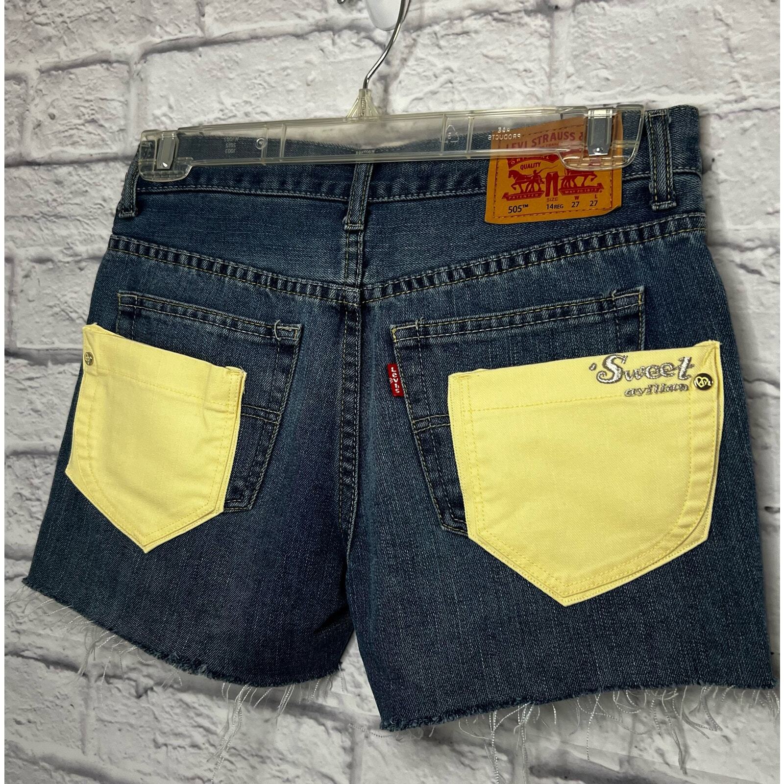 Levi’s 505 upcycled cutoff patchwork denim shorts… - image 3