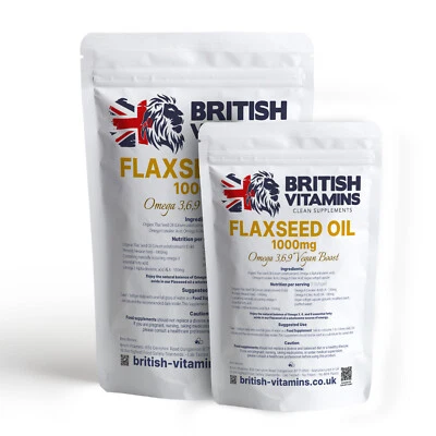 BRITISH VITAMINS Flaxseed Oil 1000mg Omega 3, 6, 9