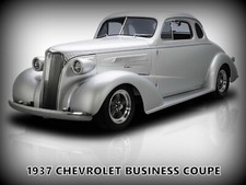 1937 Chevrolet Business Coupe New Metal Sign Fully Restored In Silver Color 1937 Chevrolet Business Coupe New Metal Sign Fully Restored In Silver Color