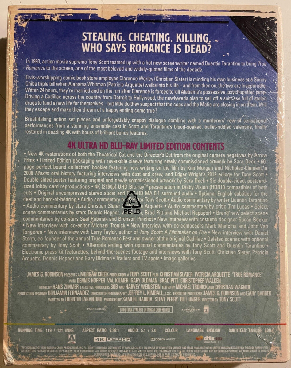 True Romance Arrow Video 4k UHD Blu-ray Limited Edition BRAND for