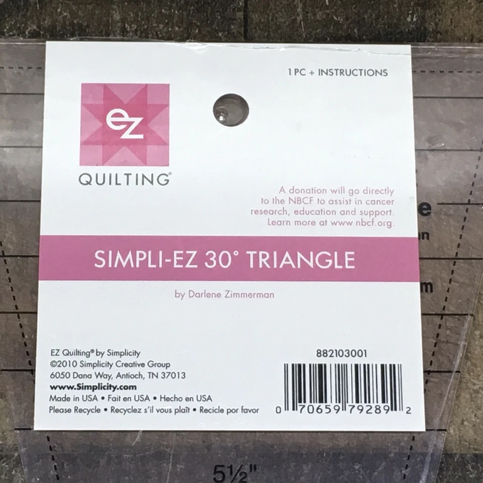Simpli-Ez 30 Degree Quilting Triangle By Simplicity *Made In USA* - Image 4 of 4
