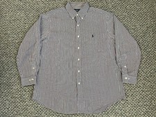 Polo Ralph Lauren Shirt Mens XL Purple Classic Fit Button Striped Pony Preppy