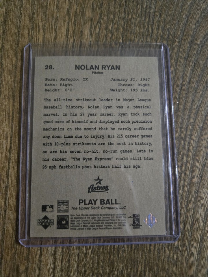 NOLAN RYAN UD PROMO 2003 UPPER DECK PLAY BALL 28 HOUSTON ASTROS eBay