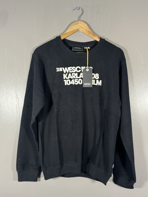 Herren Wesc Schwarz The Brand Pullover Pulli Größe S