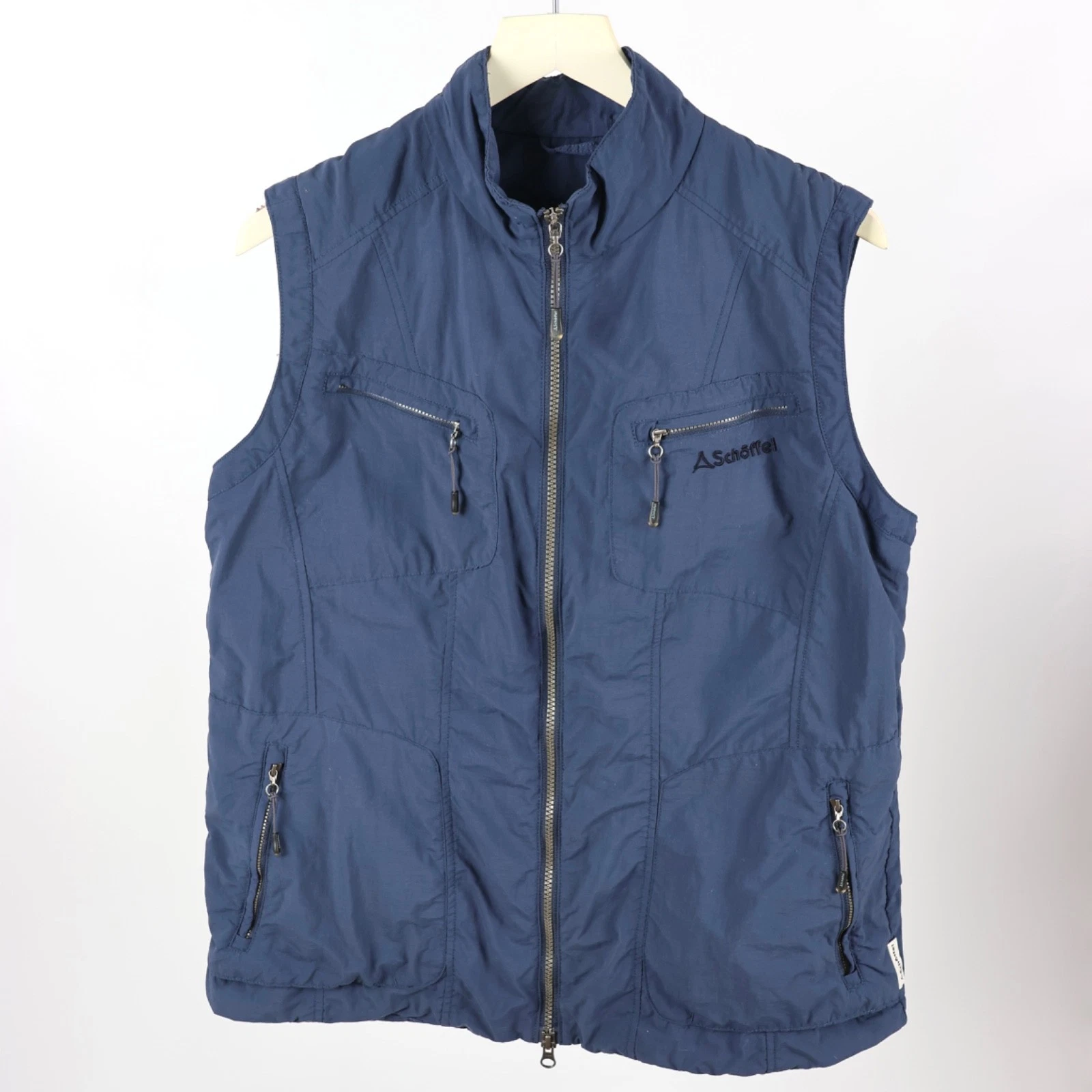 Schöffel Men's Outdoor Utility Gilet Vest Blue Zip Pockets Hiking Travel Size XL