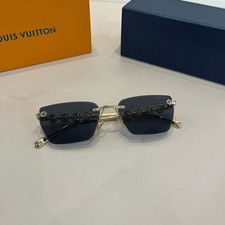 Louis Vuitton 68065 Frameless Black Lenses Men's Square Sunglasses 52 18-142