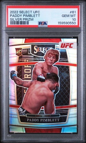 2022 Select UFC #61 Paddy Pimblett Rookie RC Silver Prizm PSA 10 Gem Mint