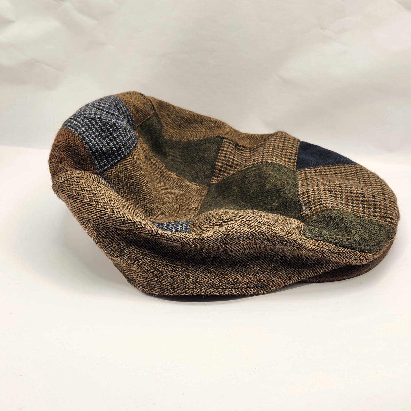 Wool Flat Cap DPC Checkered Patchwork Large XL Me… - image 4