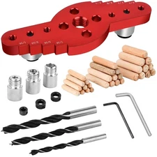 42PC Dowel Jig Kit for Floating Shelves with Drill Guides & 1/4"-1/2" Bits