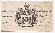 Exlibris o'Kelley / Ireland Irland Wappen coat of arms bookplate ex-libris 18th