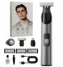 4-Head Electric Trimmer Kit Wet/Dry IPX7 Waterproof USB Face Body Nose Ear