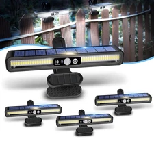 4 Pcs Clip On Solar Motion Sensor Lights Outdoor Waterproof, Solar Fence Lights