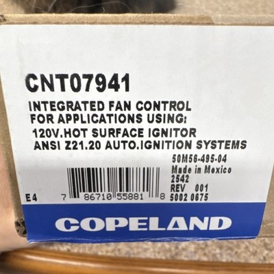 Copeland Integrated Fan Control Board 50M56-495-04 CNT07941 120V PCB