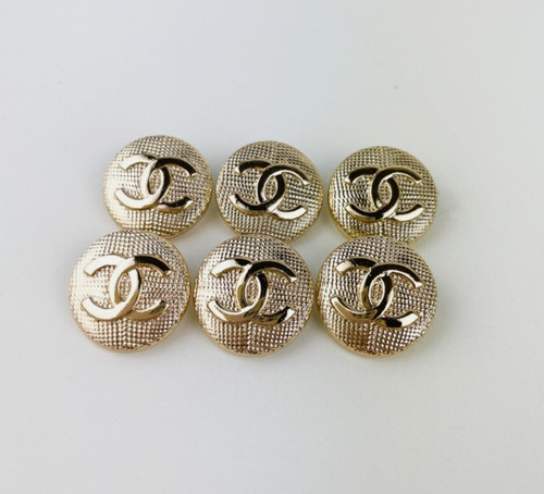 STAMPED lot of 6 Designer Gold Button 23mm