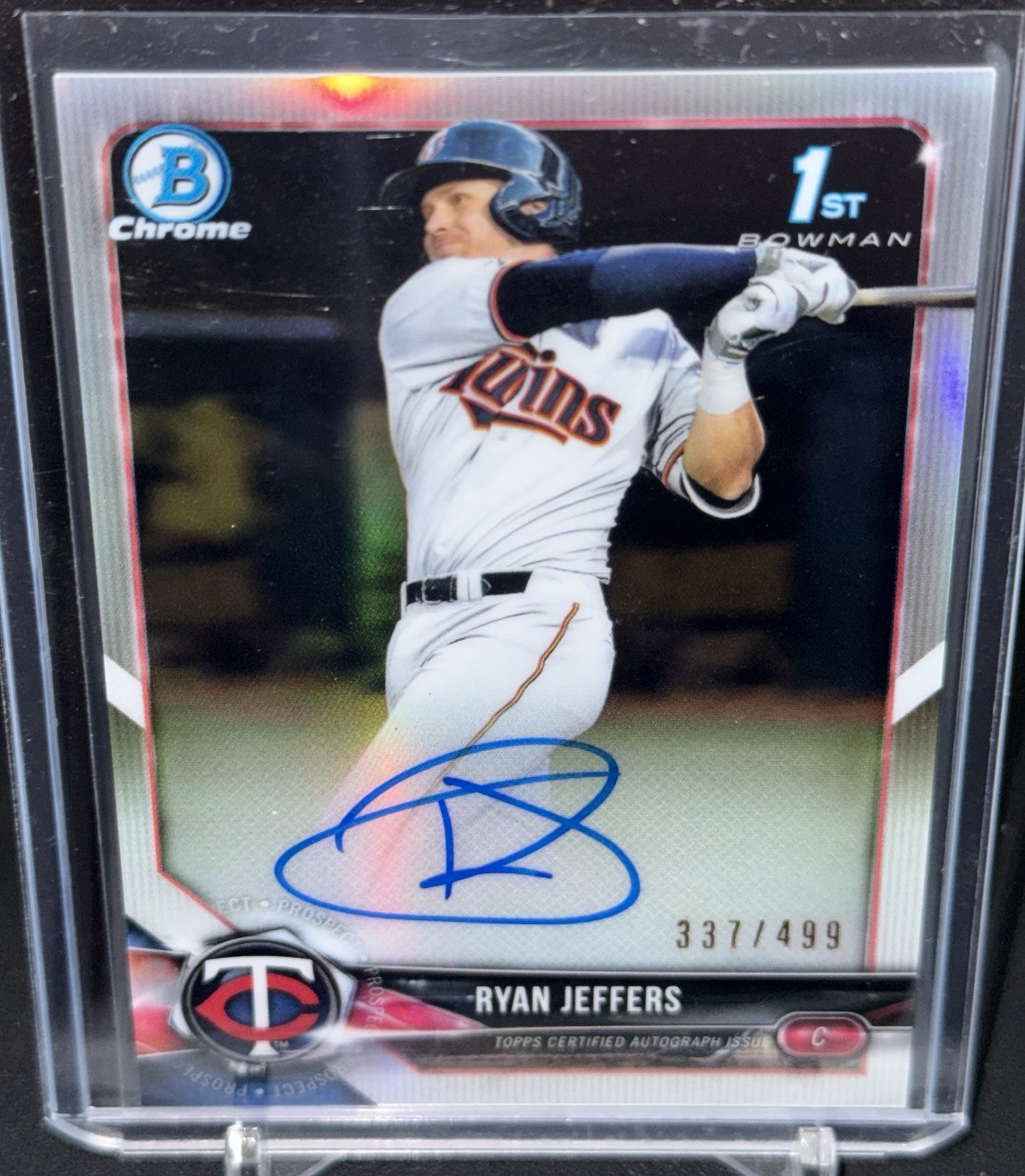 2018 1st Bowman Chrome Draft Ryan Jeffers Refractor Auto /499 Minnesota Twins