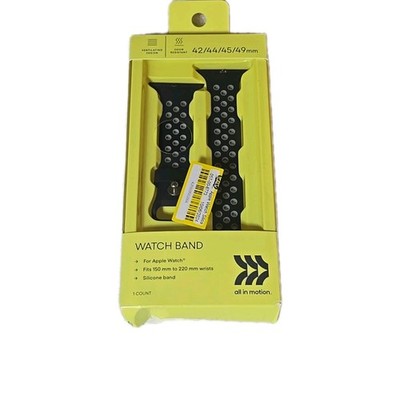 Apple Watch Band 42/44/45mm   All in Motion Silicone Sport Strap, Black, 