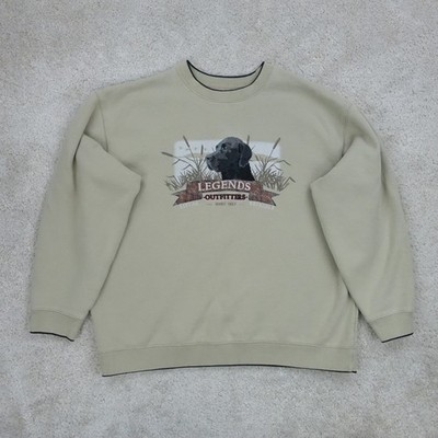 Croft Barrow Sweatshirt Herren Large Dog Grafik Beige Outdoor Cottagecore USA 90