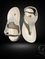 London Fog white sandals Size 8