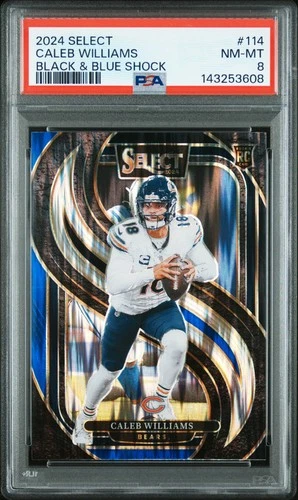 2024 PANINI SELECT BLACK & BLUE SHOCK #114 CALEB WILLIAMS ROOKIE RC PSA 8