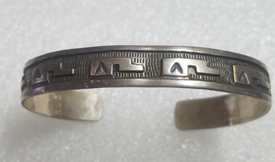 Vtg Roseanne Begay Ladies Cuff Bracelet 925 Sterling Silver Signed RAB 4003JR
