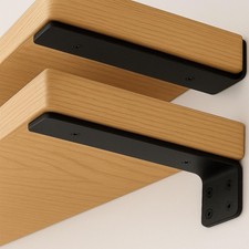 8 Pack 12 Inch Heavy Duty Black Coated Metal Floating Shelf Brackets