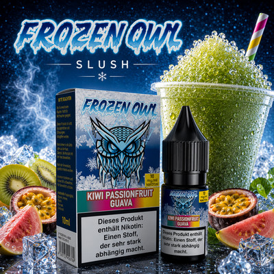 Premium Liquid Kiwi Passionfruit Guava Slush - Frozen OWL 10 ml 10 mg
