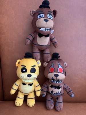 Plush | Fazbear Golden Nightmare Freddy 8'' 2024 PhatMojo Five Nights - Lot Of 3