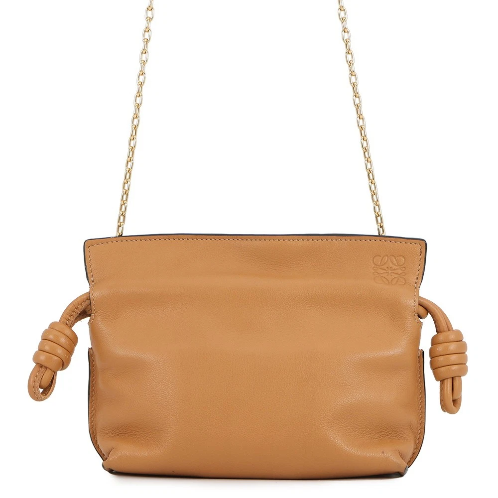 Loewe — LOEWE Flamenco Clutch Shoulder Bag Size Nano Leather Brown A411FC6X01