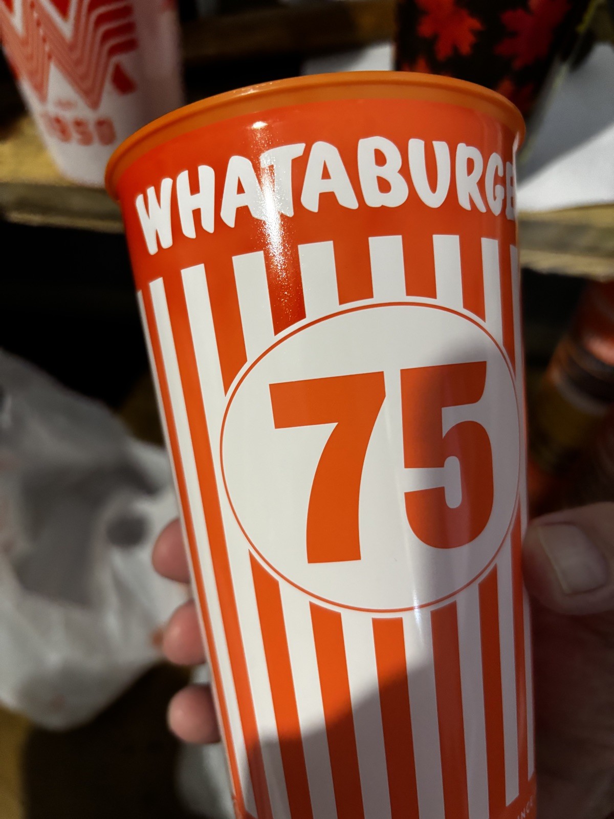 Whataburger 75th Anniversary Cup with Lid New Free Shipping 