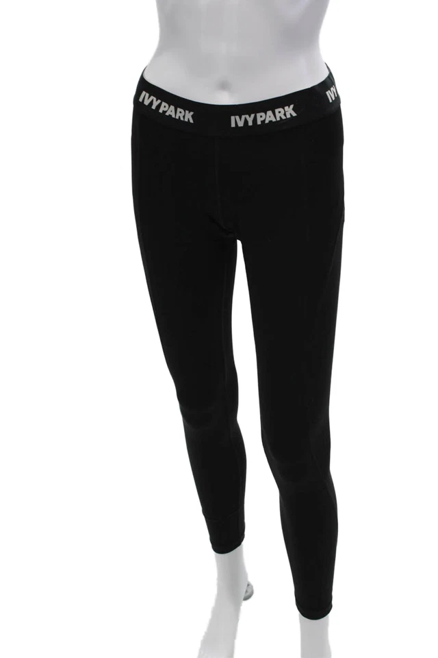Ivy Park Womens Elastic Waist High Rise Active Leggings Black Size M - Image 2 of 4