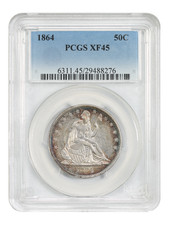 1864 50C PCGS XF45 - Liberty Seated Half Dollar