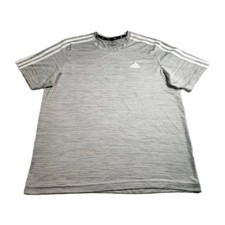 Adidas Aeroready Shirt Men's Size LG Gray Short Sleeve Classic Active Causal Tee