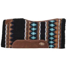 Klassy Cowgirl Barrel Style Orange, Black & Turquoise Memory Felt Saddle Pad