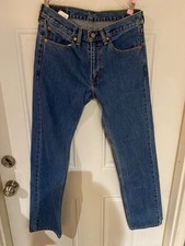 Mens Levis 505 Jeans 31x34 Regular Fit Straight Leg 100 Cotton Med Wash Blue