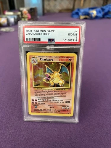 1999 Pokémon TCG Charizard Base Set Holo Rare #4 PSA 6