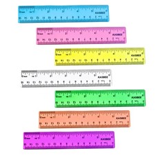 6 Inch Rulers, Colored Clear Rulers, Centimeters and Inches, Plastic Ruler fo...