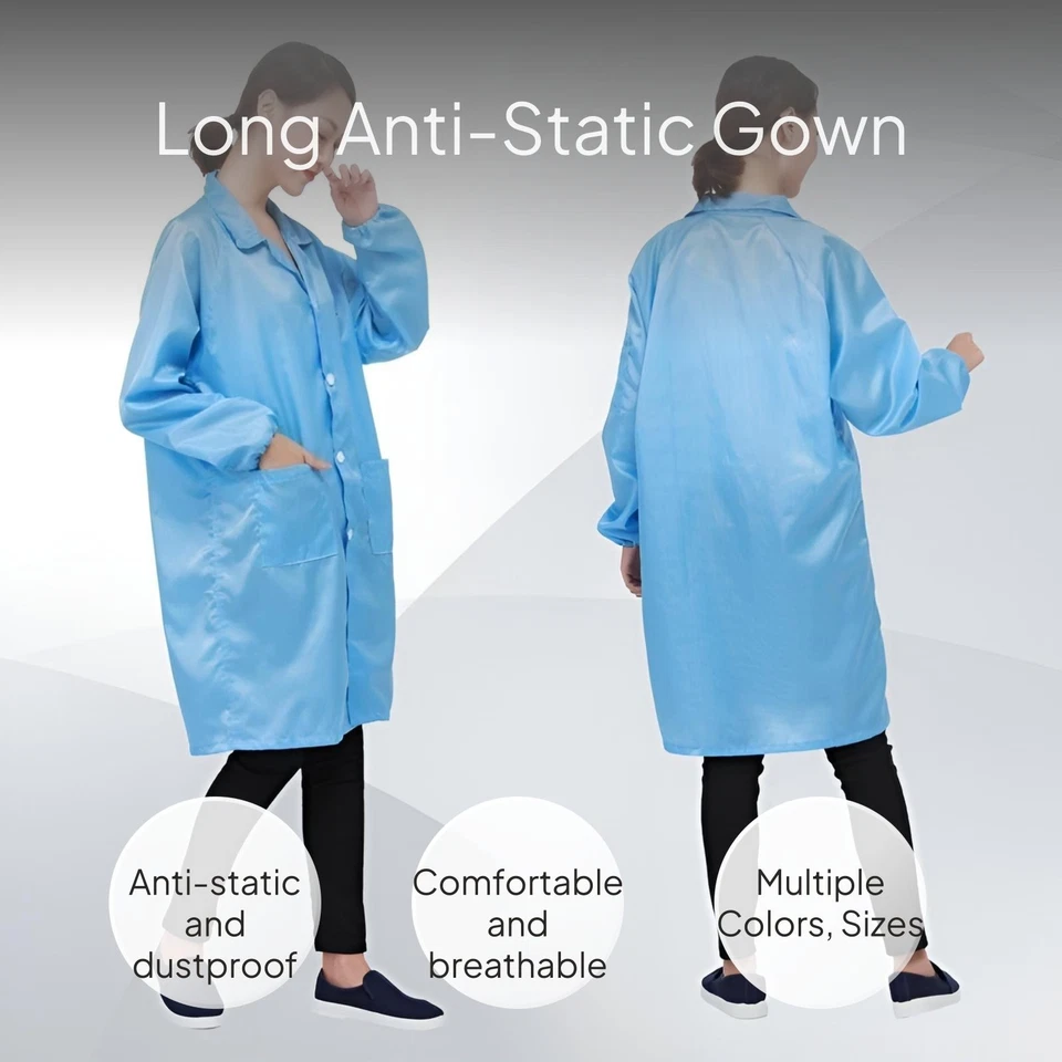 Anti-Static Lab Coat with Hood, Dustproof Workwear - Image 2 of 4
