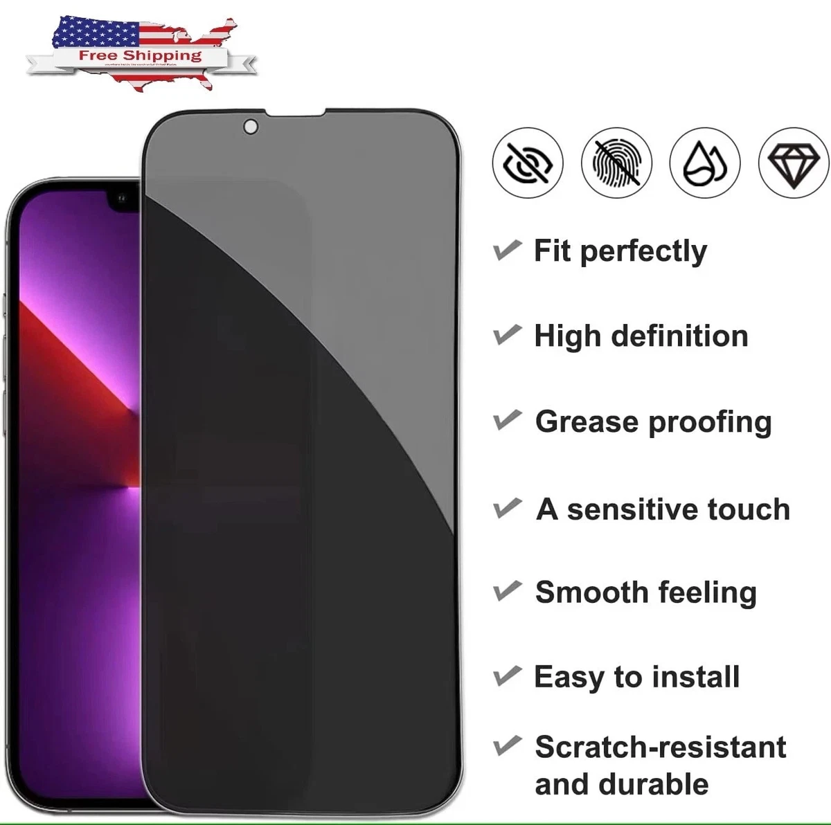 Protector De Pantalla De Vidrio Templado 9H 0,33mm 2.5D Para Sony