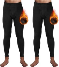 Mens 100% Cotton Long Johns Elastic Leggings Bottoms Breathable Nightwear Pants