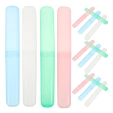 16 PCS Portable Toothpaste Storage Case Plastic Toothbrush for Travel