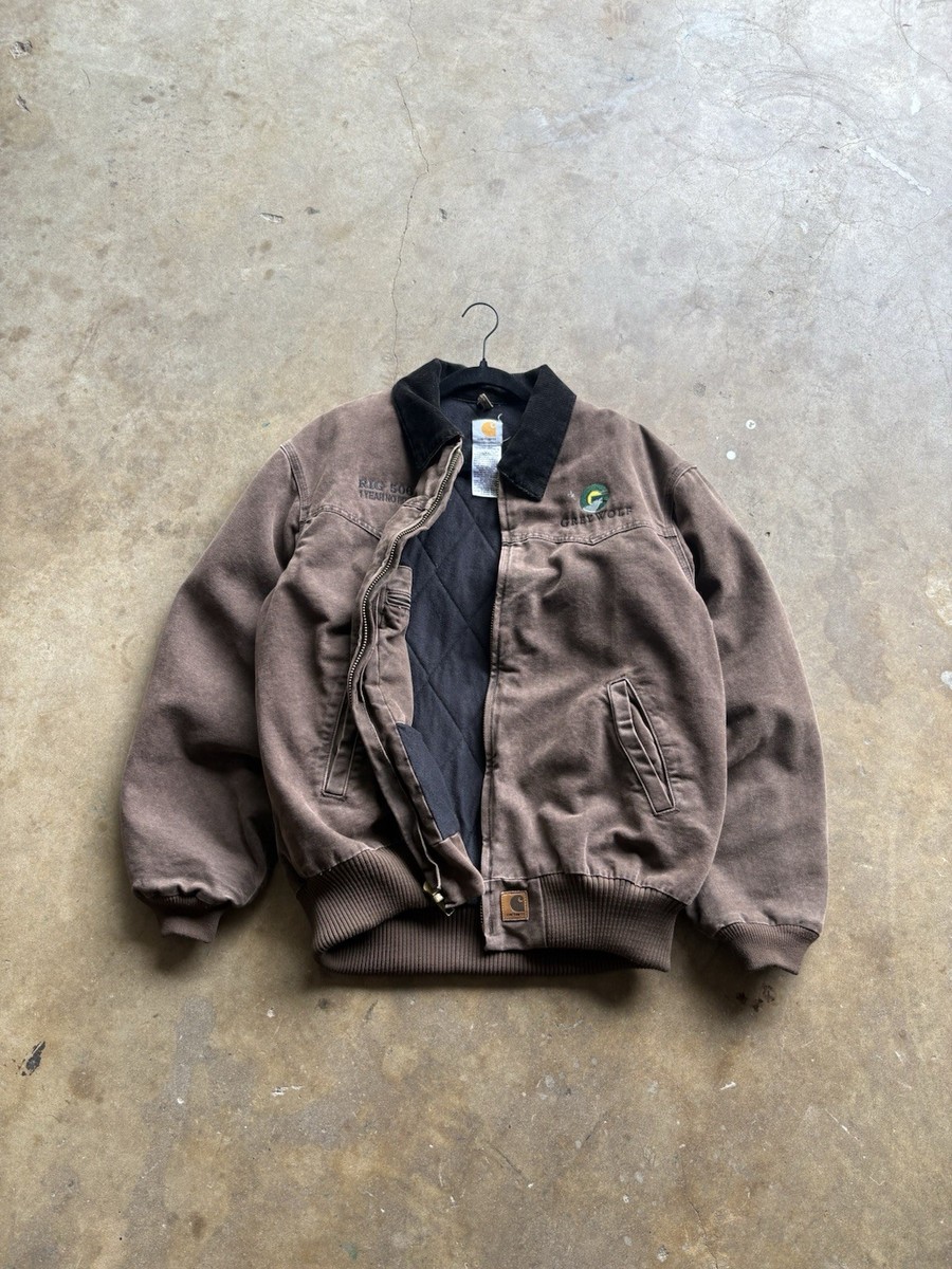 Vintage 90s Brown Santa Fe Carhartt Jacket Size XL J14 CHT | eBay