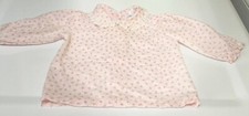 Vintage 80s Thomas Pink Floral Collared Shirt Button Up Back Made in USA 6-9M
