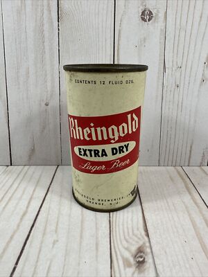 Antique Rheingold Extra Dry Lager Beer STEEL BEER CAN Flat Top